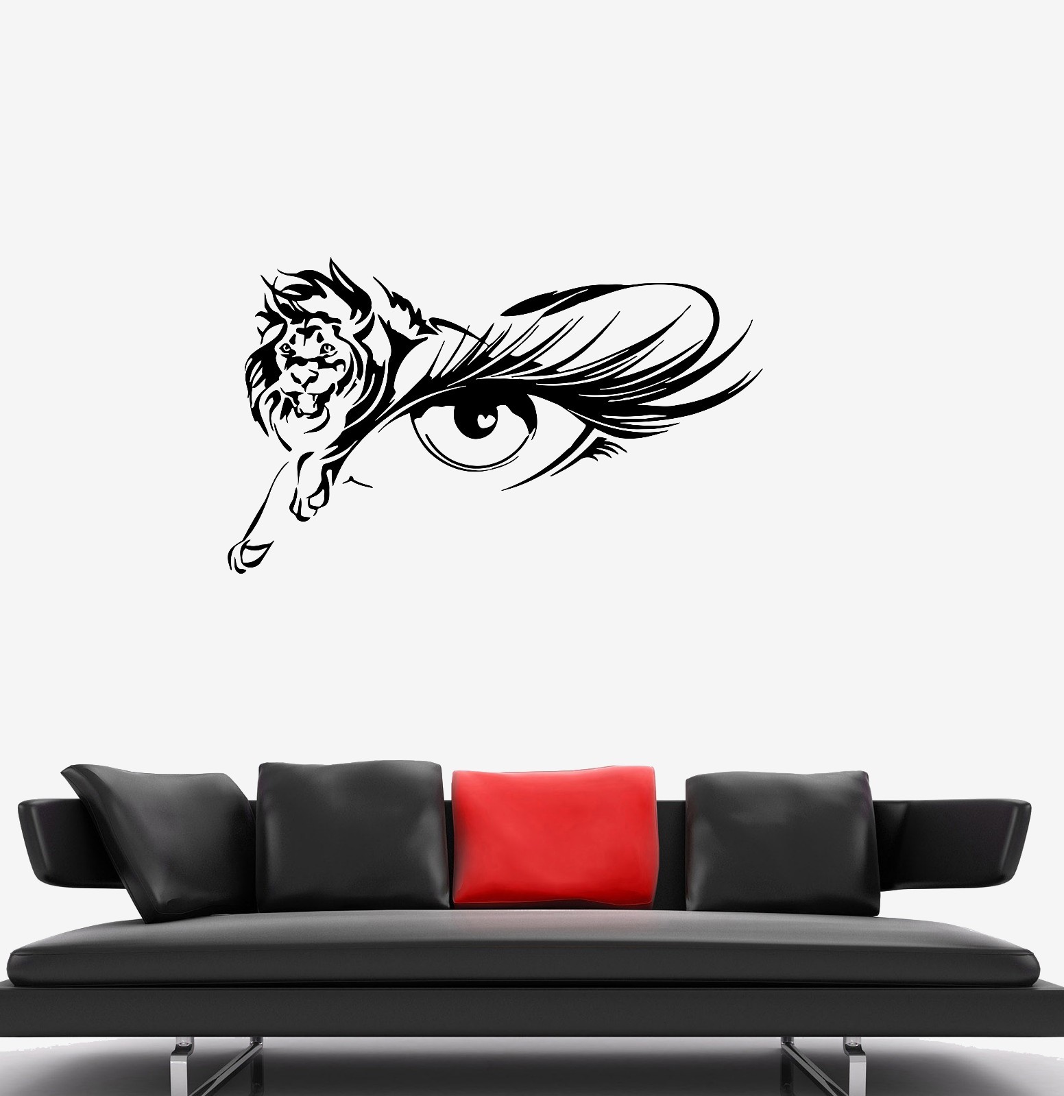 Wall Decal Animal Lion Eye Silhouette Look Vinyl Sticker (ed1126)