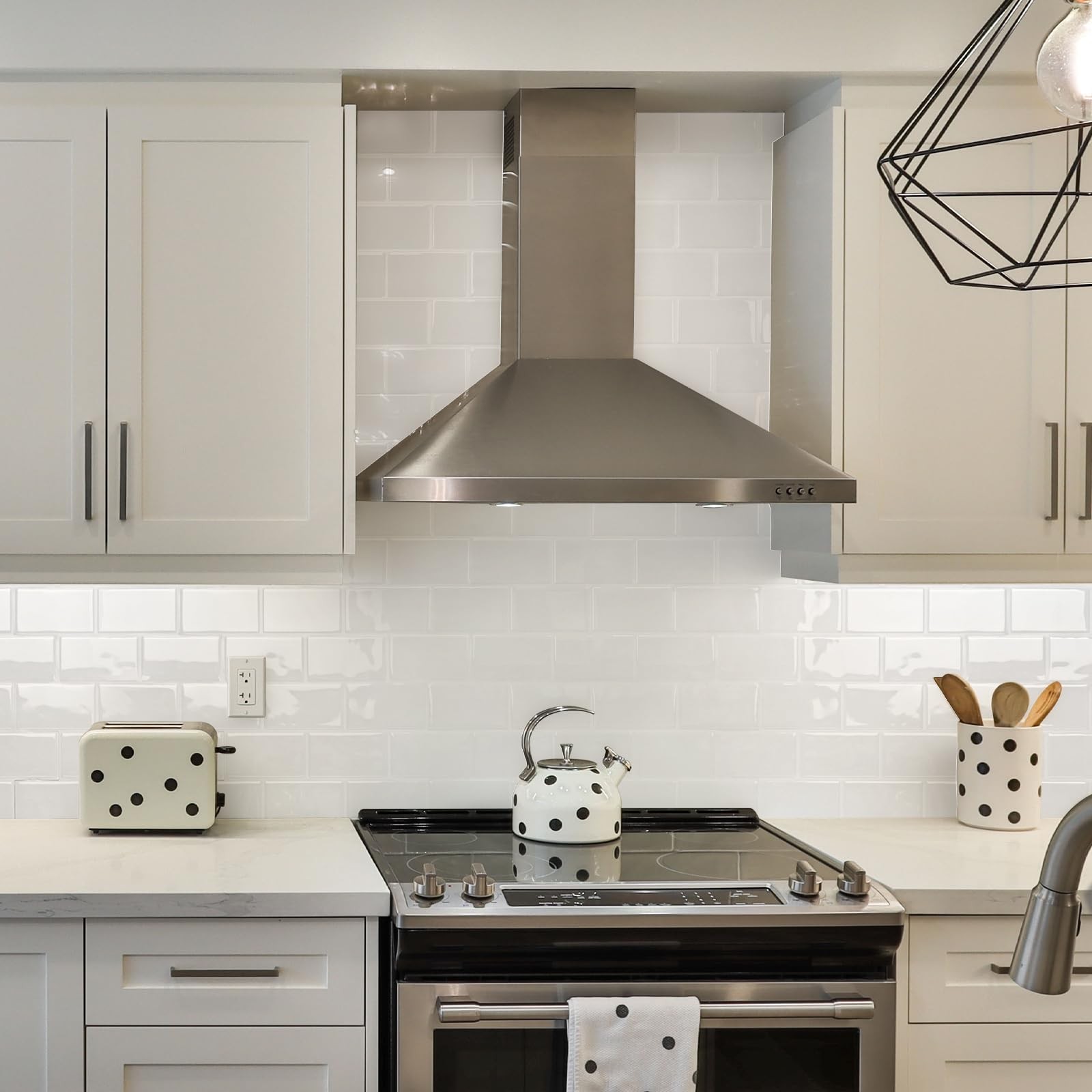 White Peel and Stick Subway Tile, Stick on Backsplash Tiles for Kitchen and B…