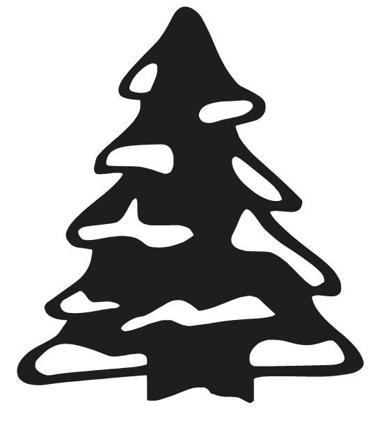 CHRISTMAS SNOWY TREE STICKER DECAL XMAS SNOW VINYL DECORATION CHOOSE COLOR