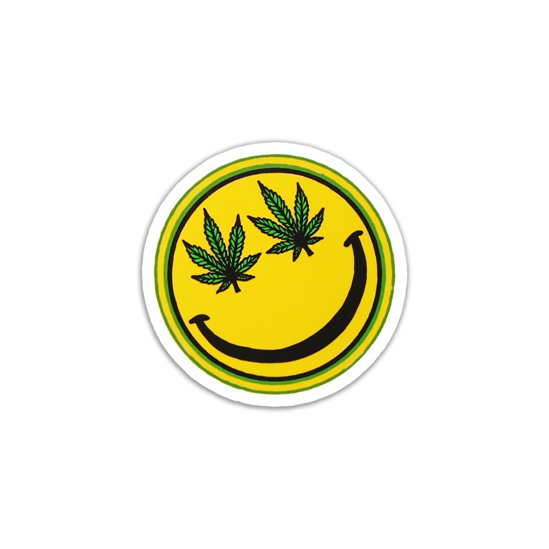 Pot Leaf Smiley Face Vinyl Sticker: Marijuana Life Decal – Smoke Life Fo Sho