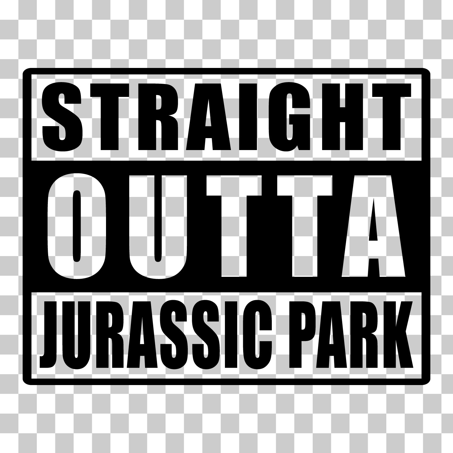 Straight Outta Jurassic Park Sticker Decal Dinosaur Raptor Car Window Laptop