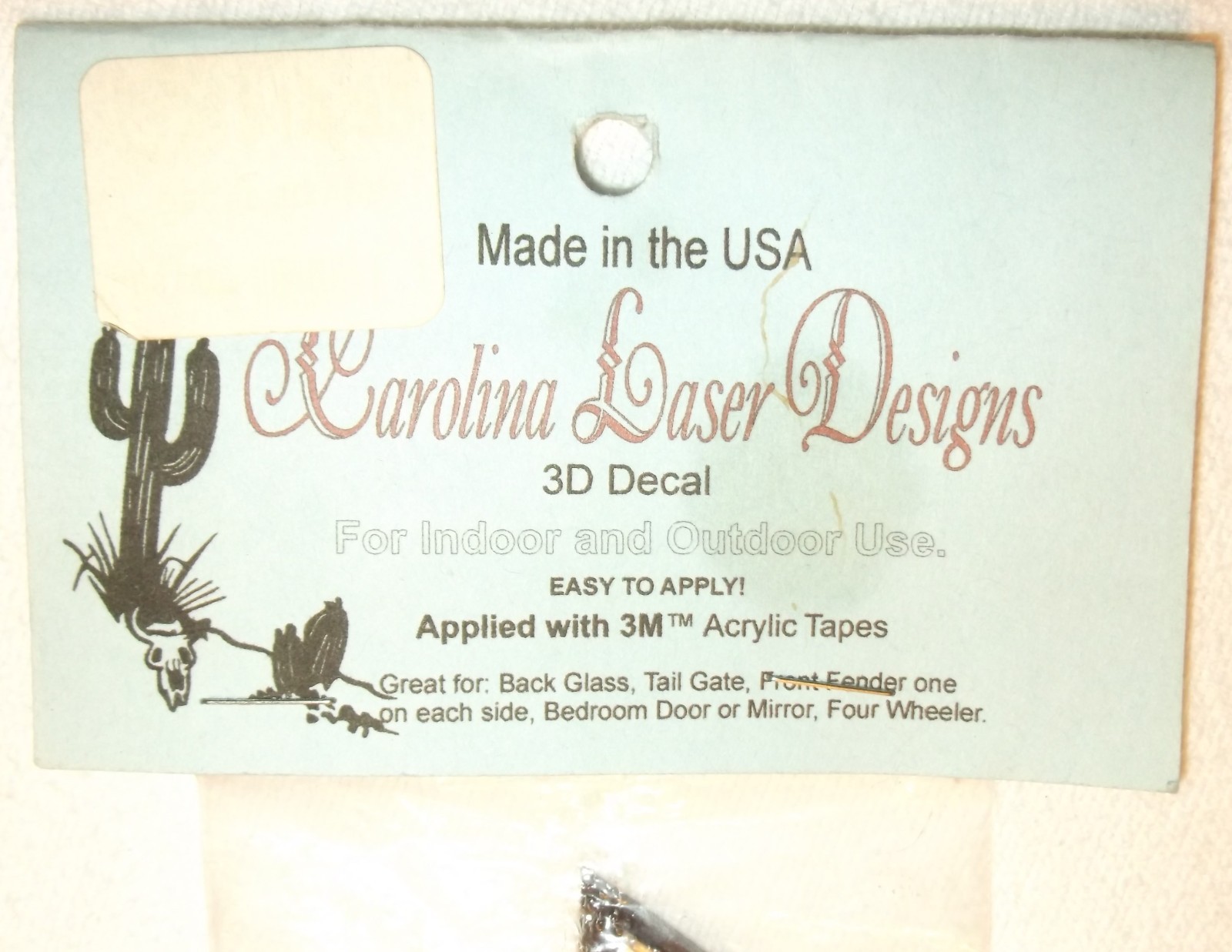 FARMBOY CAROLINA LASER DESIGNS 3D DECAL NEW 6 INCHES LONG 1.5 INCHES TALL 3M