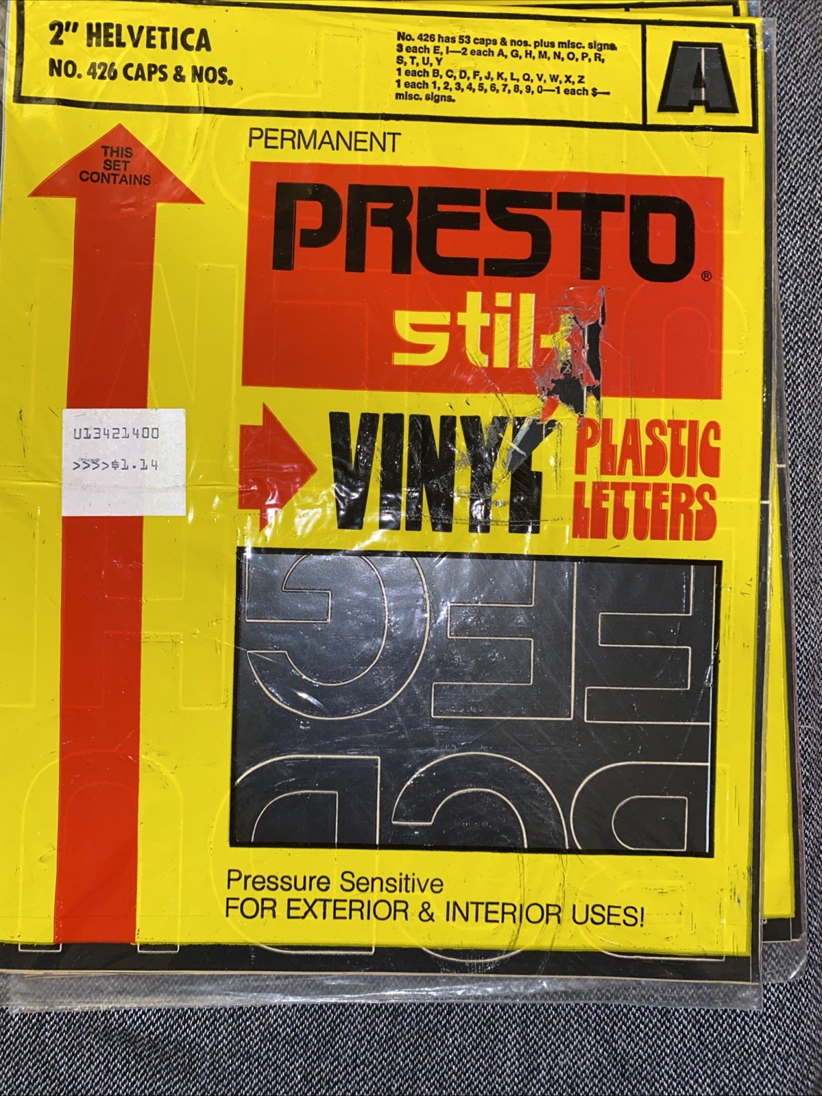 Vintage Presto Stik 2” Vinyl Plastic Letters – Helvetica Lot Of 3