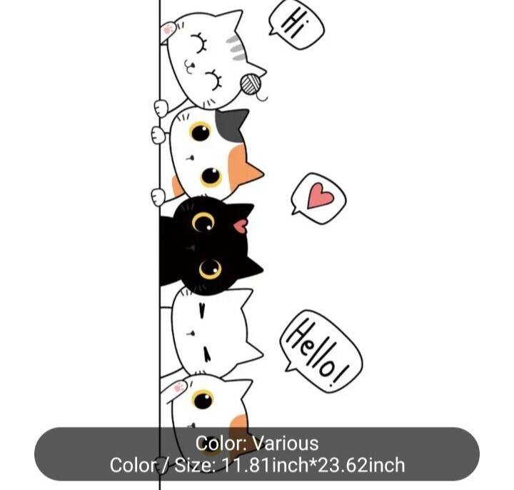 1 pc Cute Children Room Bedroom Decor Kitten Door Sticker