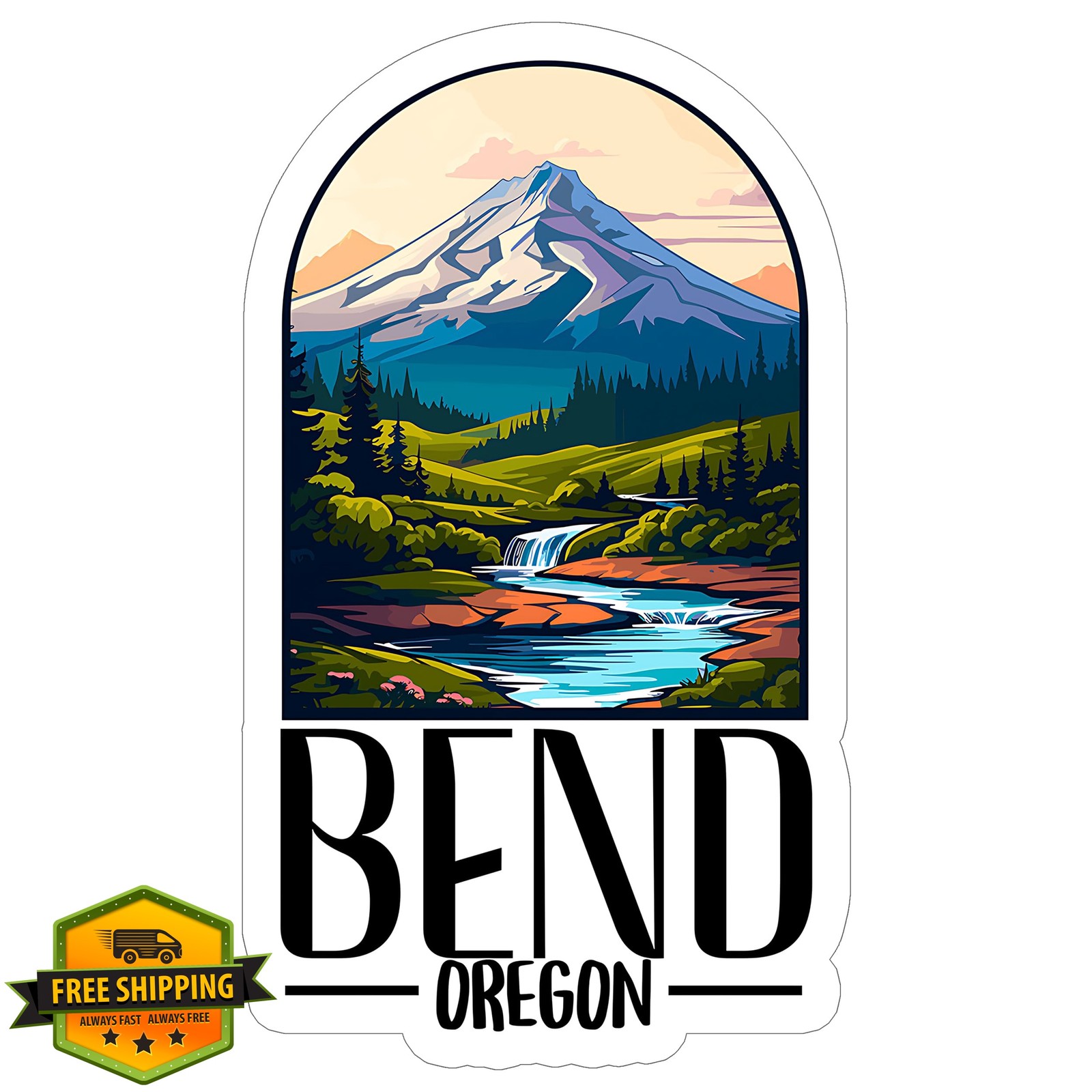 No Thorns Media Bend Oregon Sticker 4 Inch Travel Decal