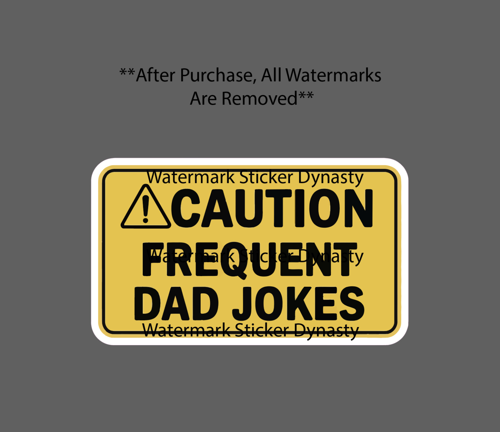 Frequent Dad Jokes Sticker Waterproof Decal Funny Humor Pun Gift Caution NEW