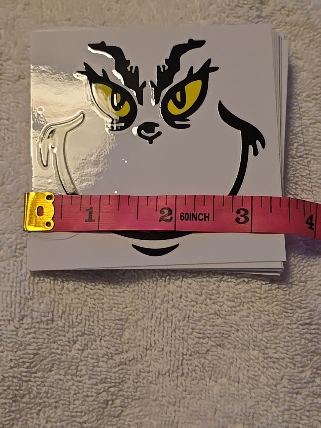 Grinch 30 Pack Transparent Stickers 3 1/2" X 3 1/2"
