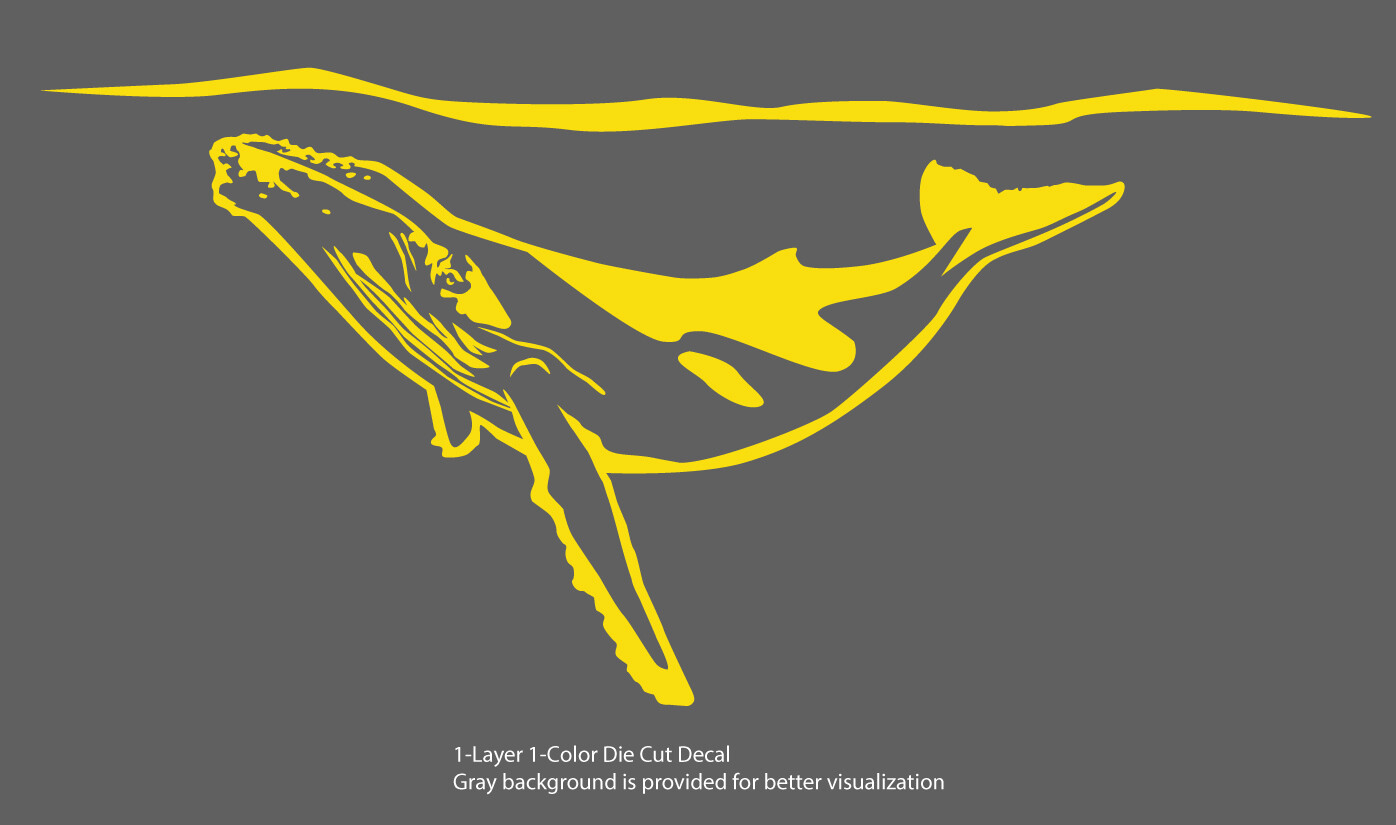 Sea life – Ocean Gray Whale 3 Outdoor Window Decal Vinyl Sticker 6Yrs Film