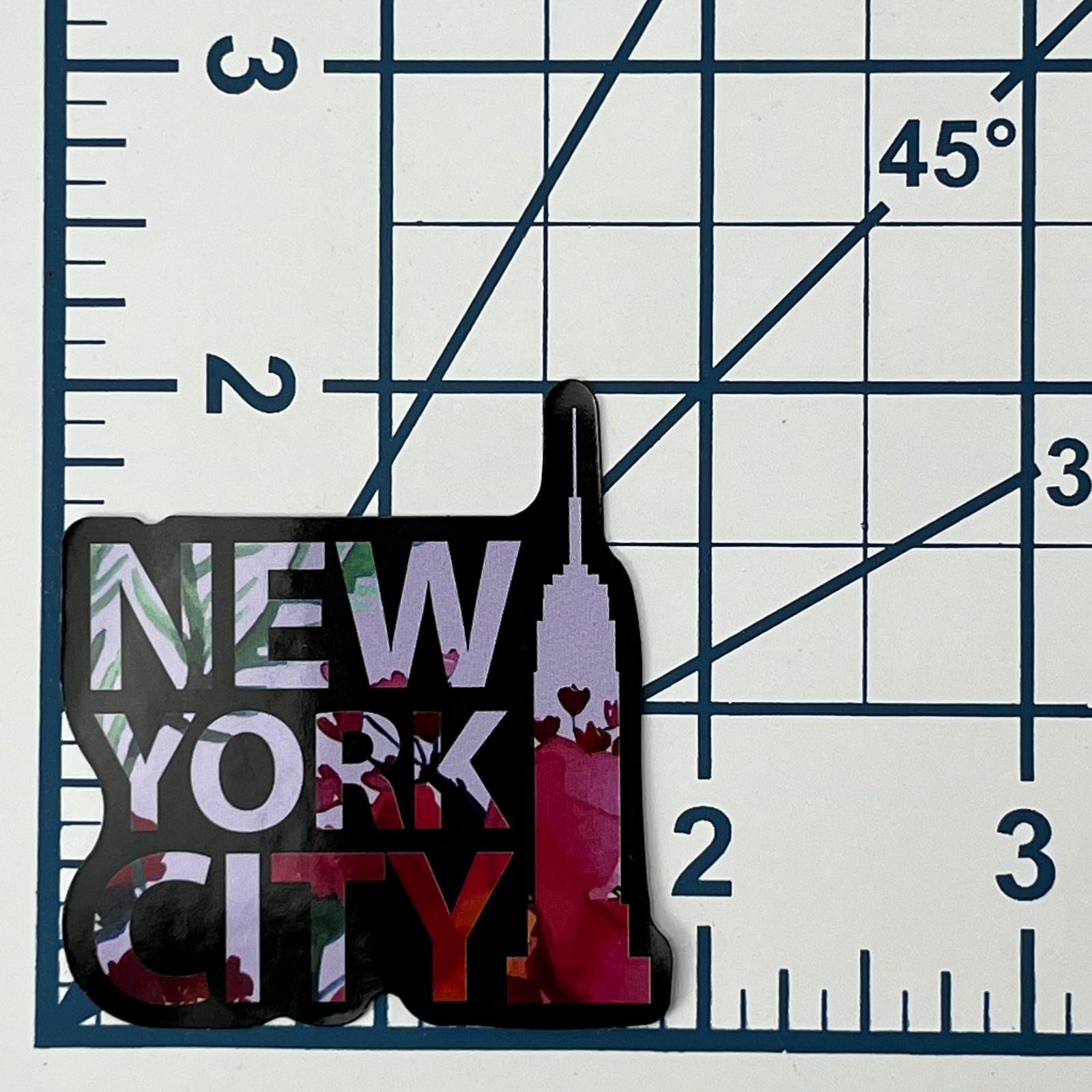 New York City Vinyl Sticker Floral Empire State Building Souvenir Die Cut