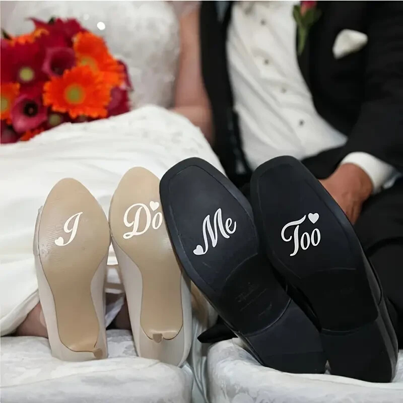 I Do Me Too Wedding Decoration Design Removable Self-adhesive Waterproof Shoes