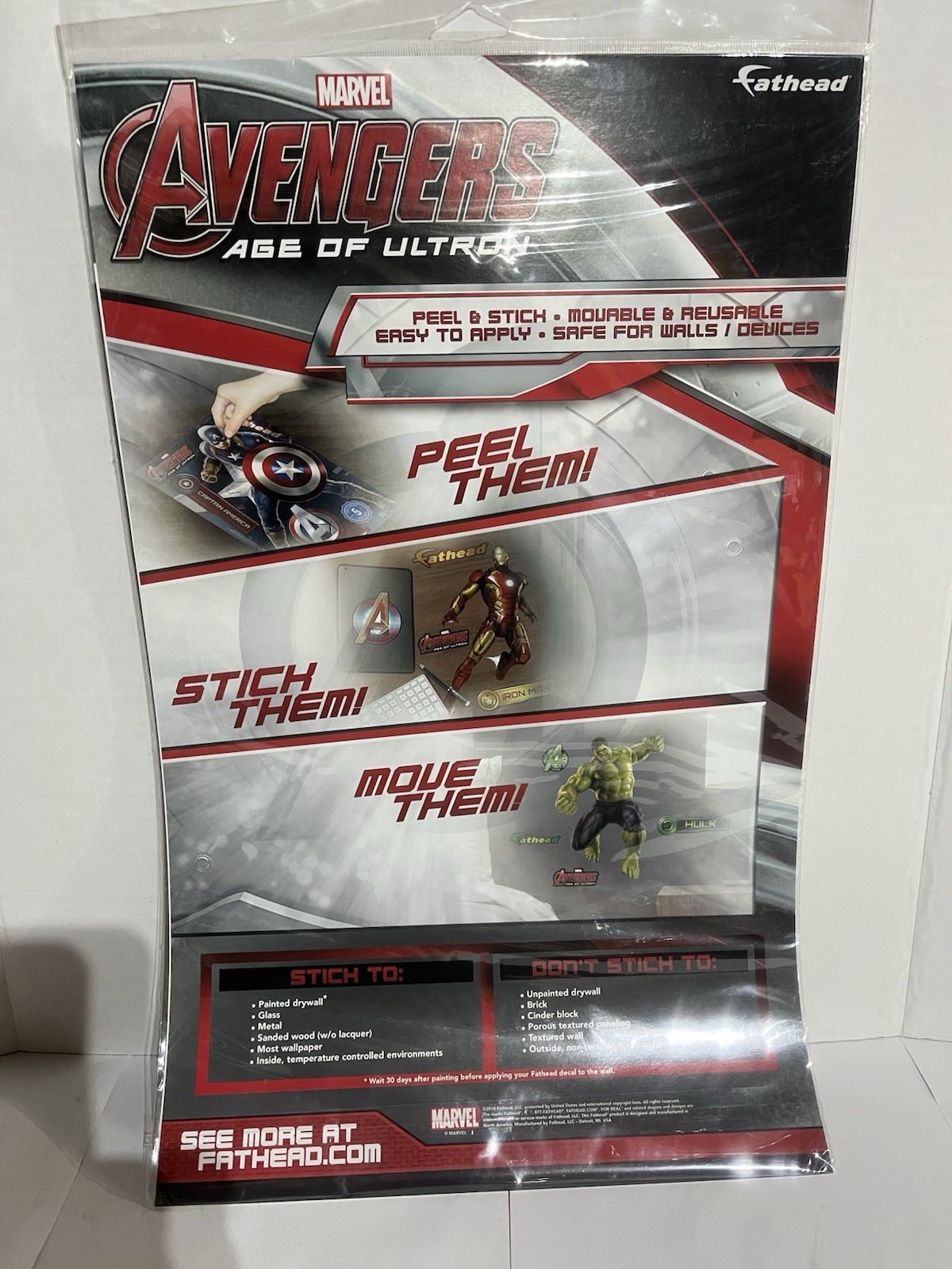 2014 Fathead Marvel Avengers Age of Ultron Captain America