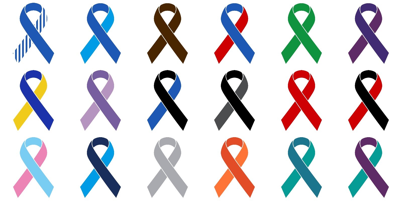 4" Mental Health Awareness Color Ribbon Vinyl Decal Art for Cars Windows Laptops