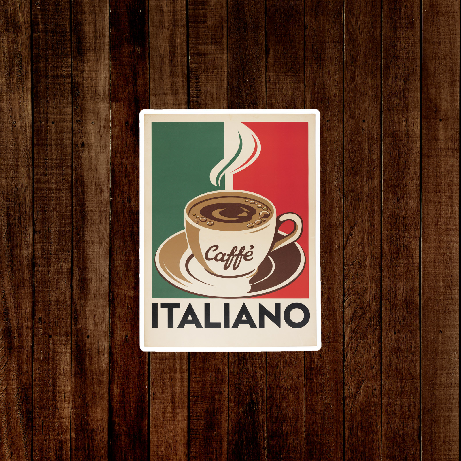 Vintage Italian Caffe sticker – Retro Italy Coffee Shop Wall Art Print Decor #32