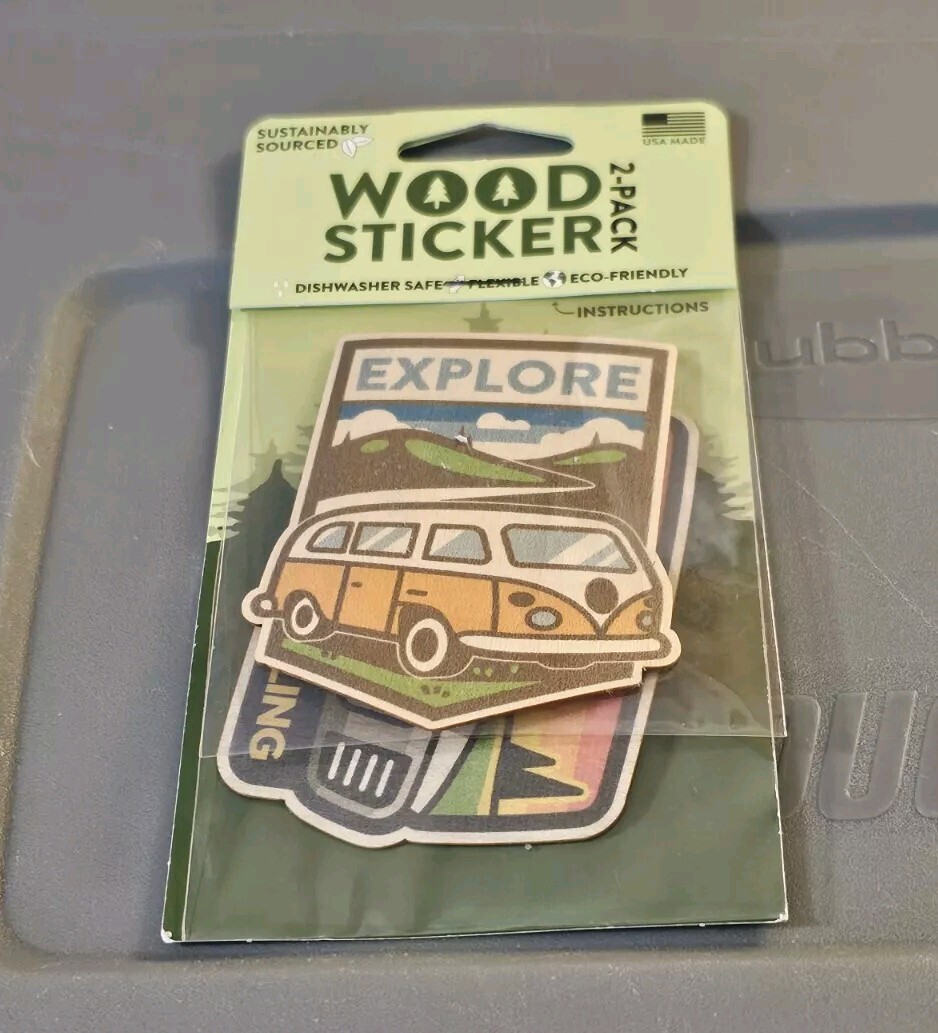 Lot of 3 Dust City Wood Stickers Real Wood Flexible 2 In Each Pack 6 Stickers