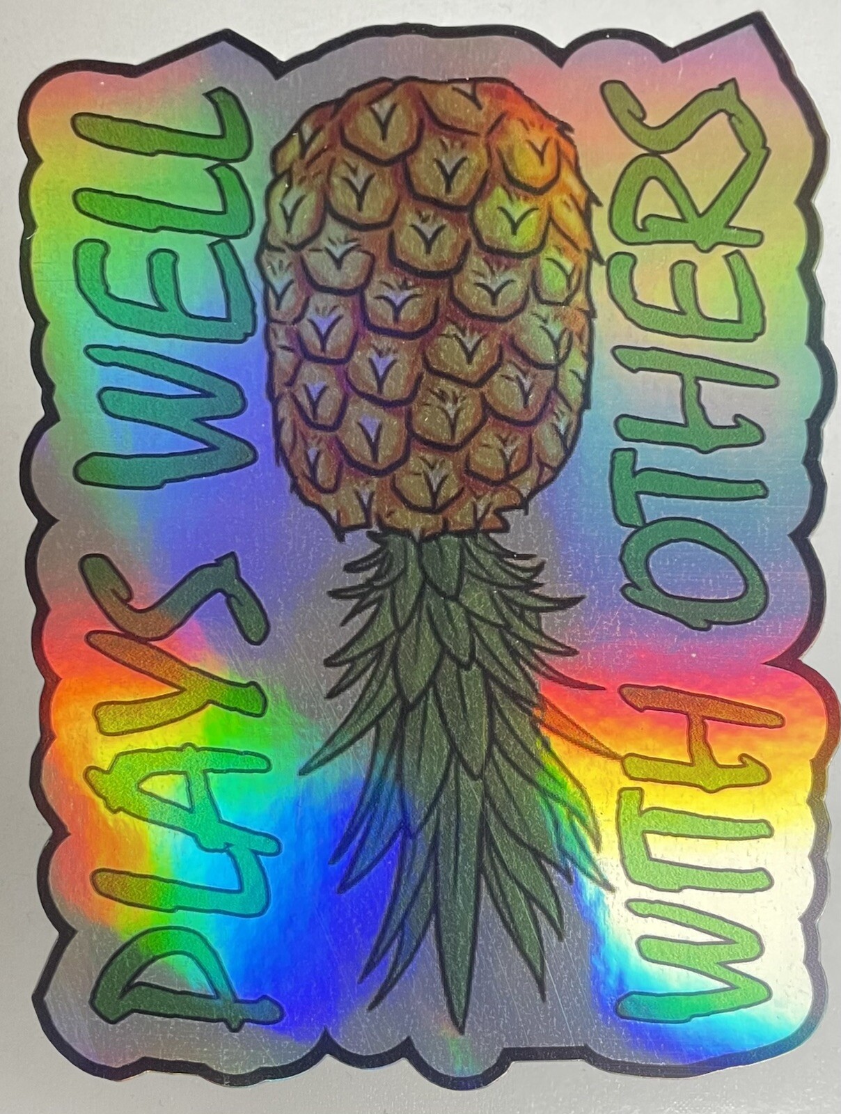 Pineapple Vinyl Sticker Decal Plays Well With Others Lifestyle Fun Swinger