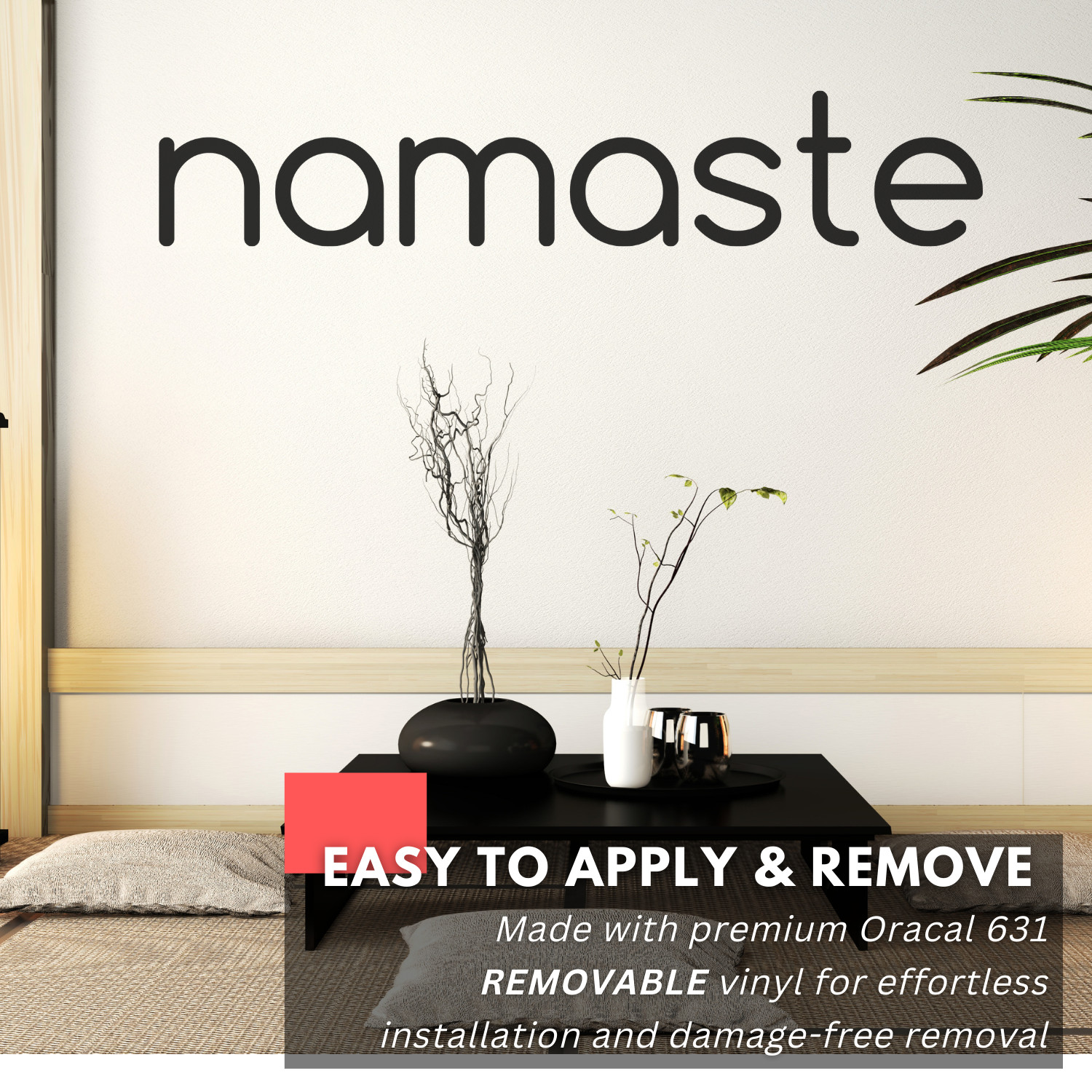 Inspirational Wall Decal – Namaste – Yoga, Meditation, and Mindfulness Decor