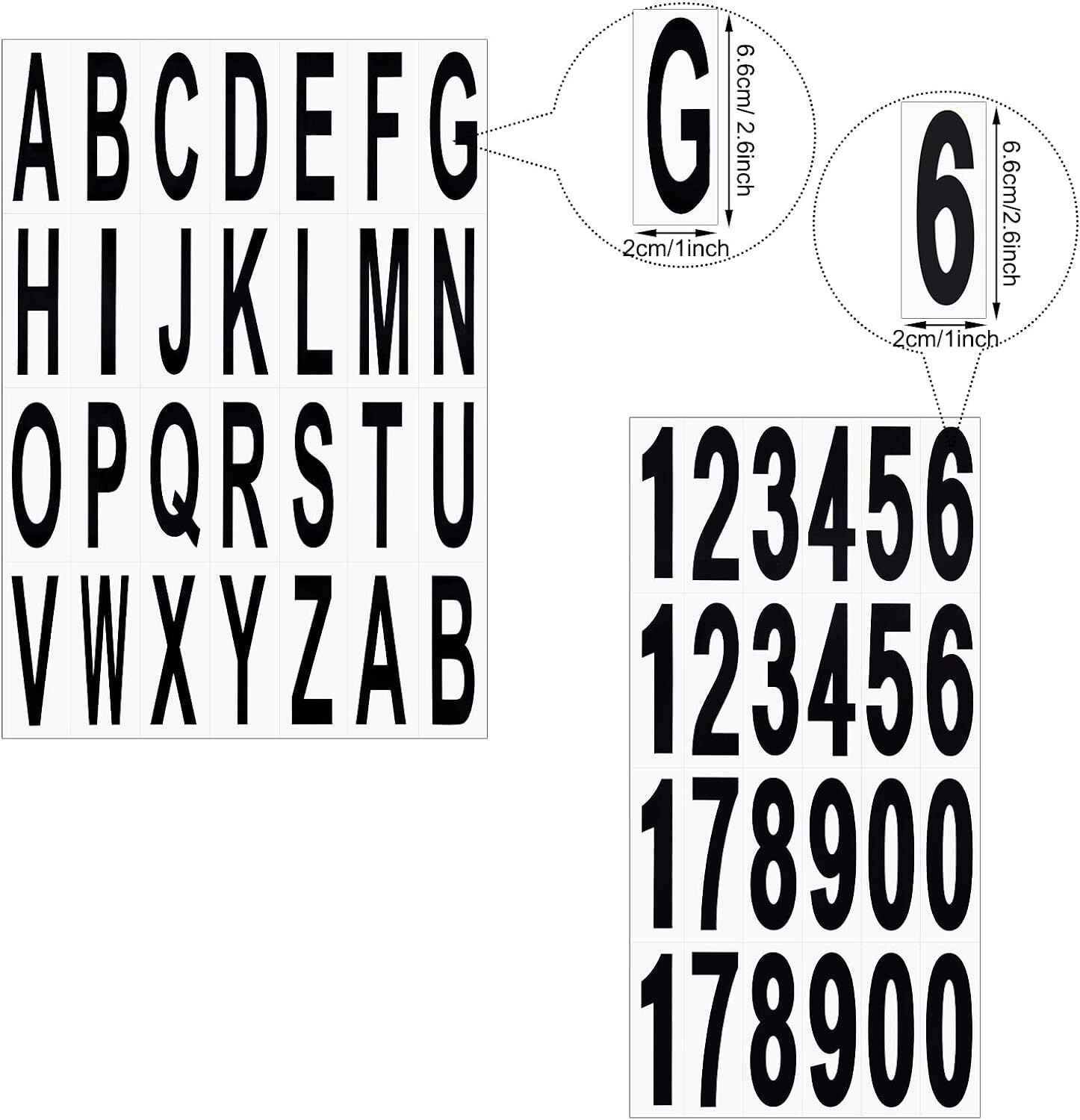 10 Sheets Mailbox Numbers and Letters Stickers for Outside Stick on Black Vinyl