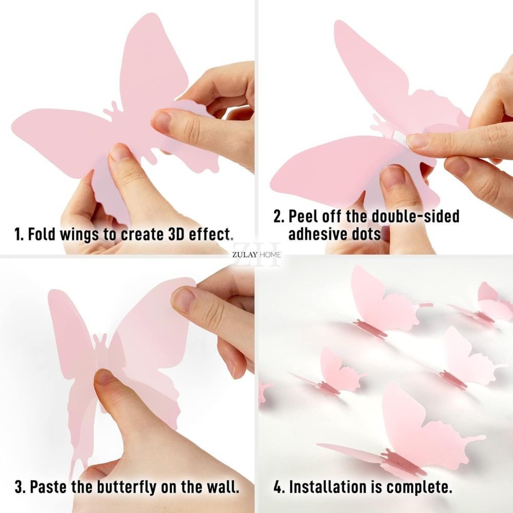 3D Butterfly Wall Decor 24/48pcs – DIY Removable Room, Party & Wedding