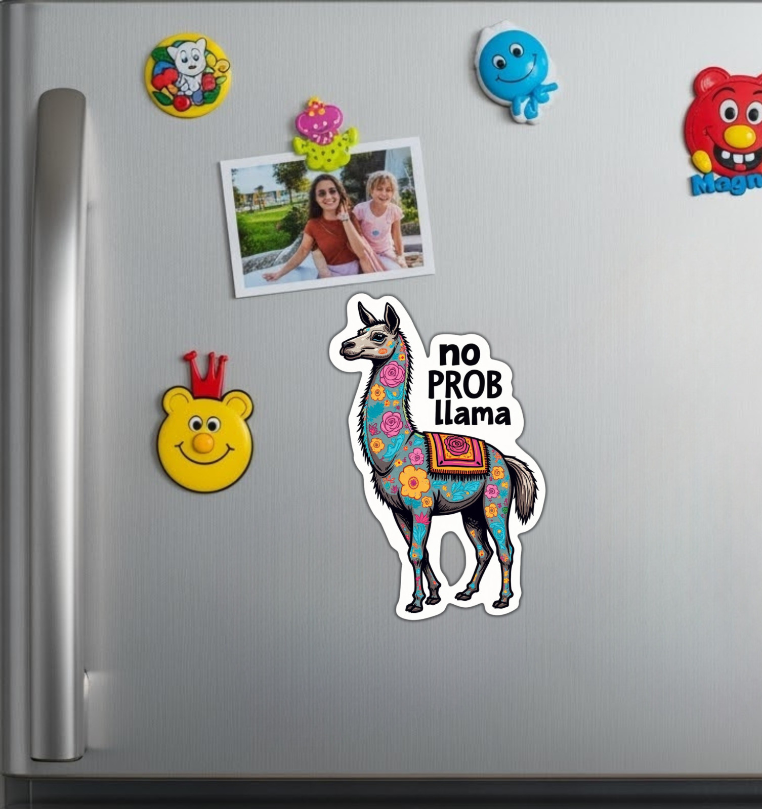 No Prob Llama Funny Fridge Magnet or Laptop Sticker
