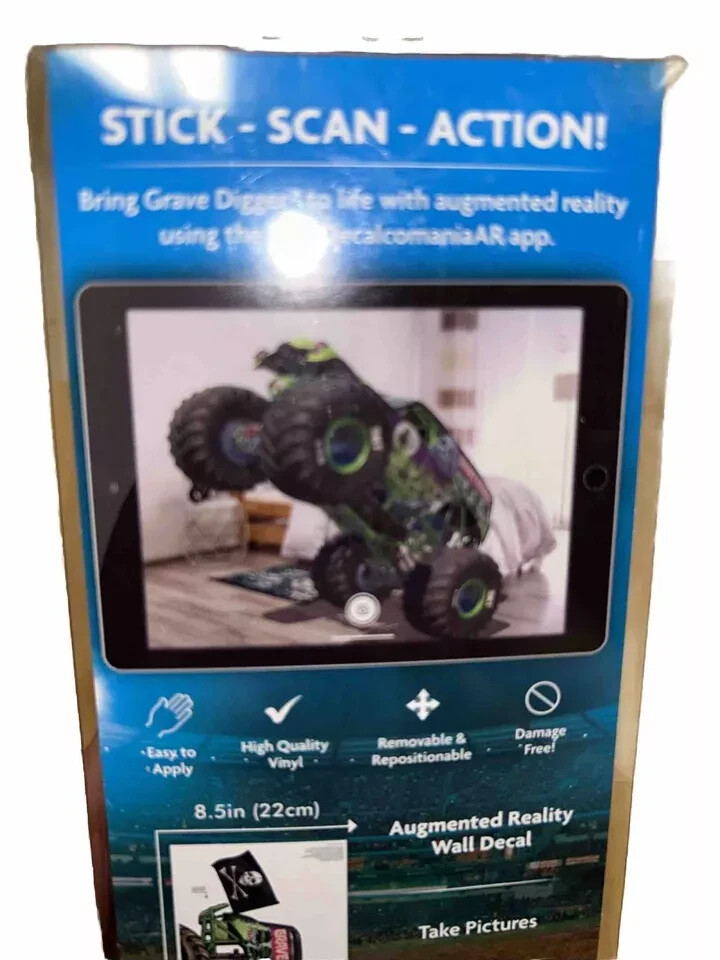 Monster Jam Grave Digger Monster Truck Stick- Scan – Live Action Wall Decal