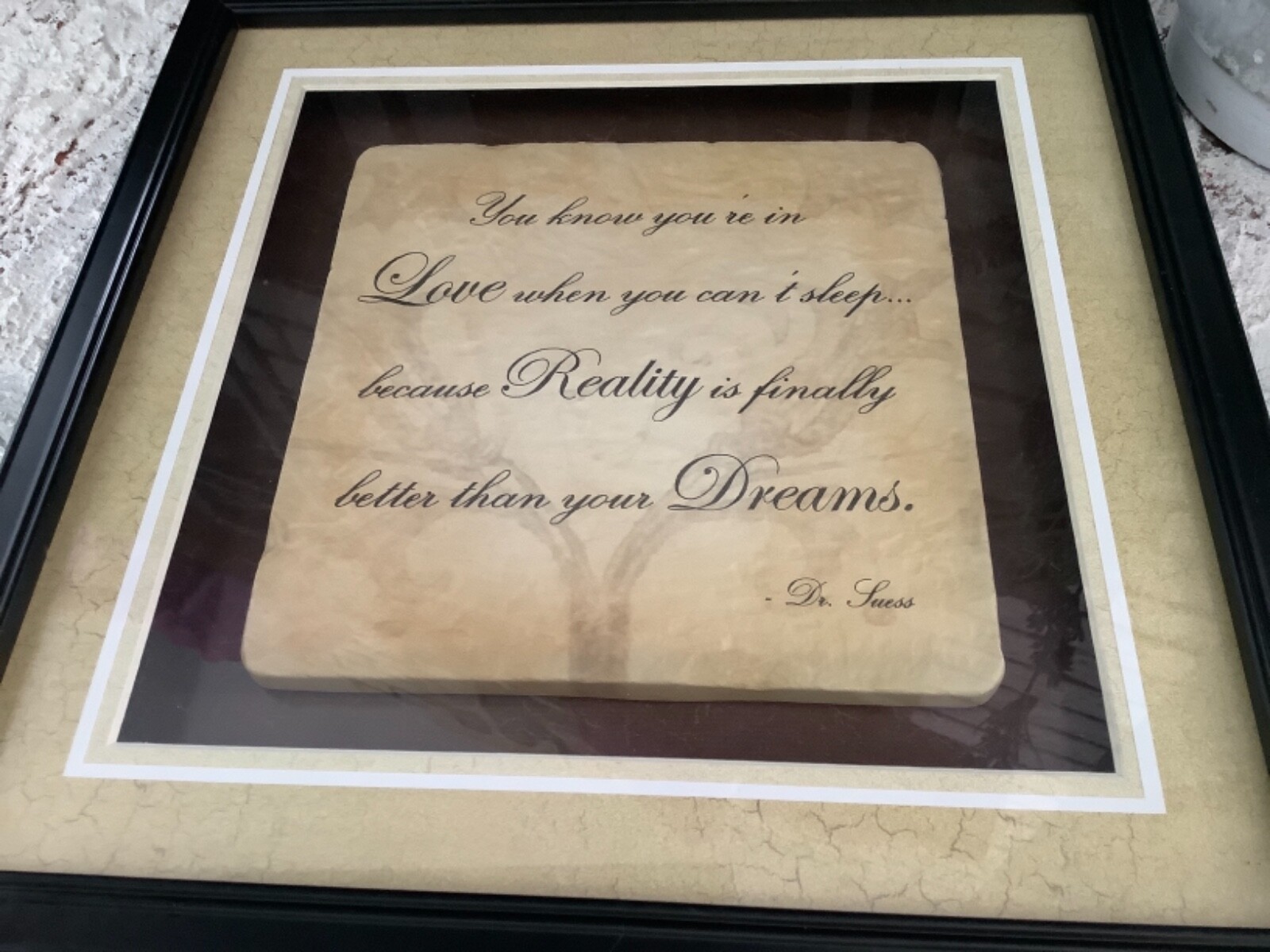 Dr Seuss Quote”You Know you’re in LOVE,wall plaque,Framed,Matted Collectible