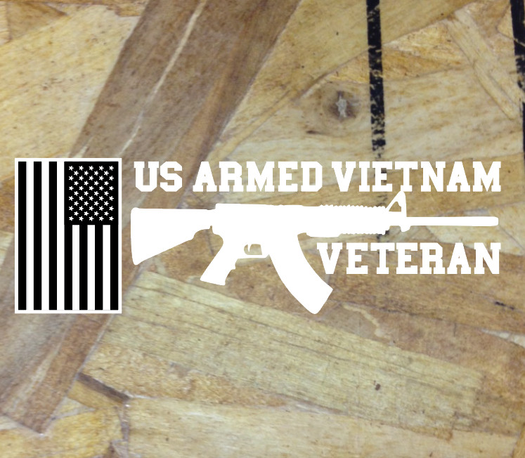 US Armed Vietnam Veteran Vinyl Decal Sticker Car Window Military Combat War USA