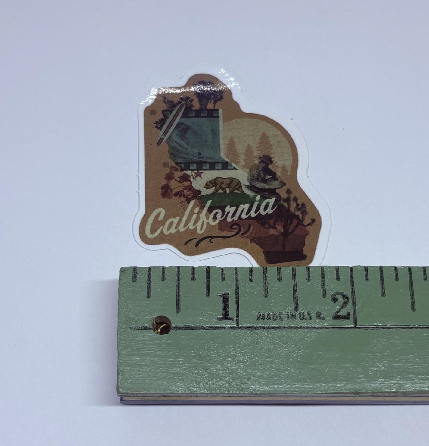 California State Map Sticker Bear Travel Art Decal Vinyl Country Souvenir Tc9
