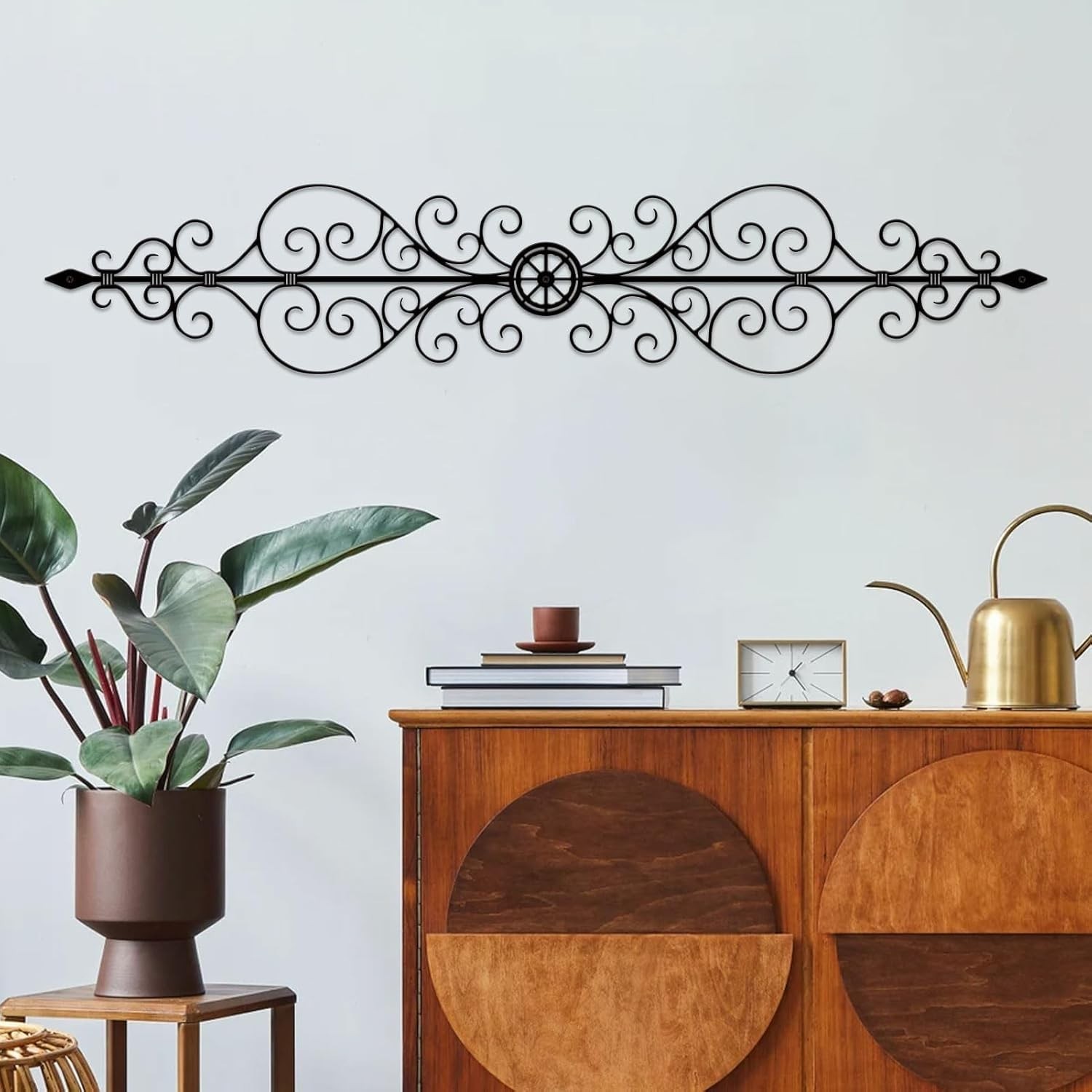 Vintage Inspired Wrought Iron Scroll Wall Art – Lightweight & Waterproof