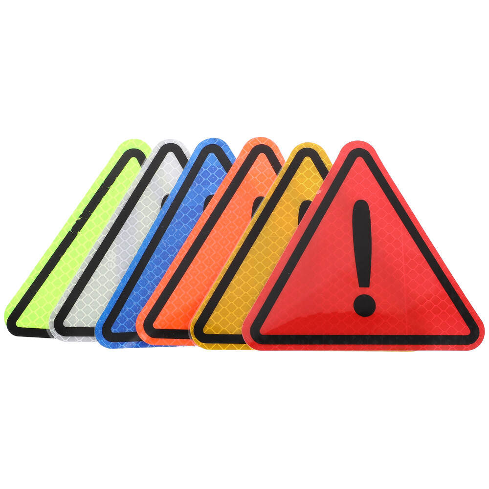 1 Set Car Safety Reflective Stickers Danger Signs Triangular Car Danger Stickers