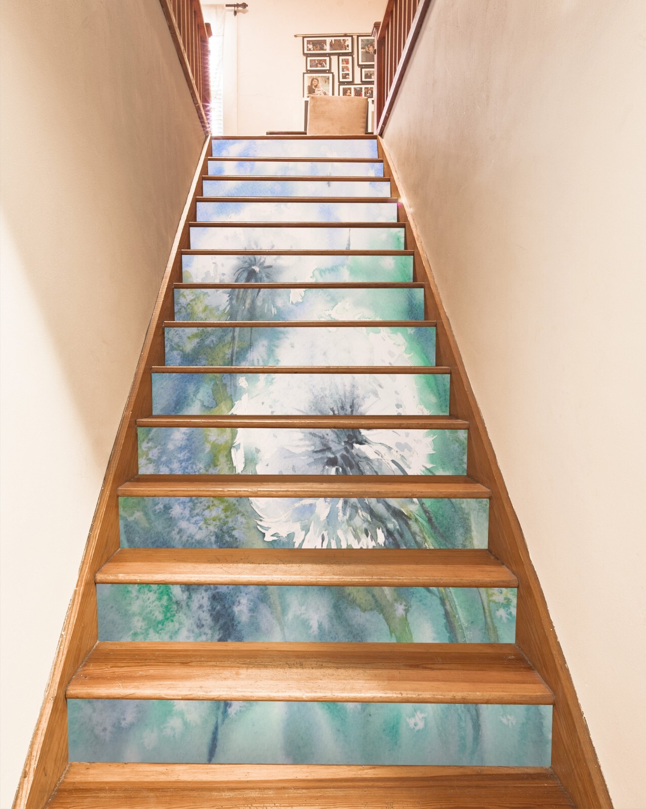3D White Dandelion AZ473 Stair Risers Decoration Mural Vinyl Wallpaper Kay