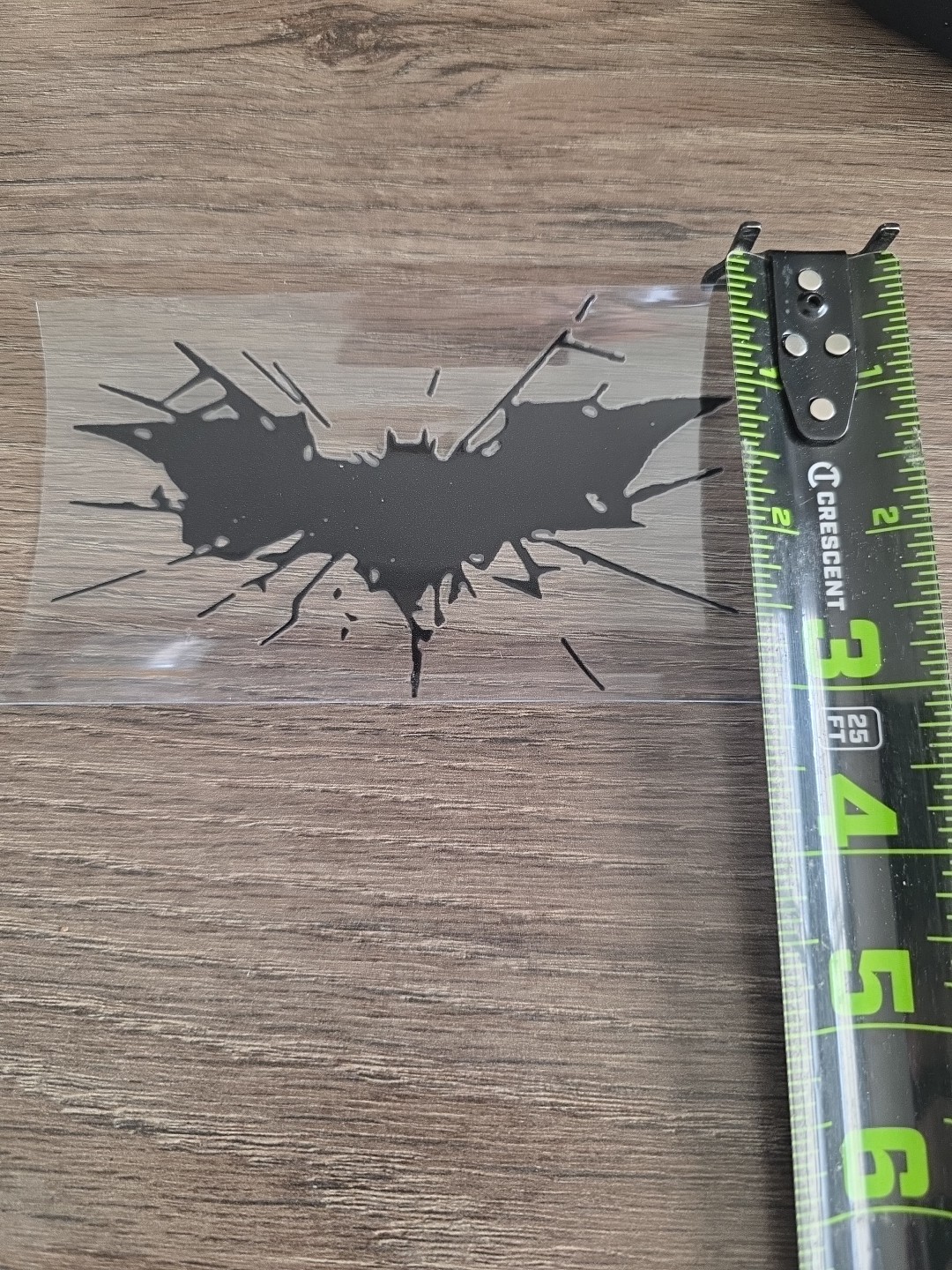 Batman Dark Knight Crashing Raised UVDTF Black Decal Made In The USA Waterproof