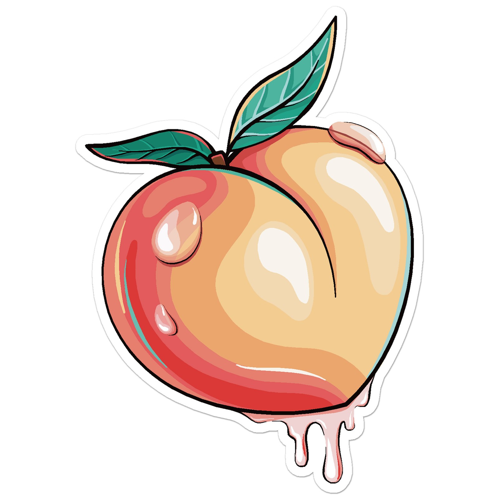 Dripping Wet Peach – Vinyl Decal Sticker – Car Window Laptop – ebn9198