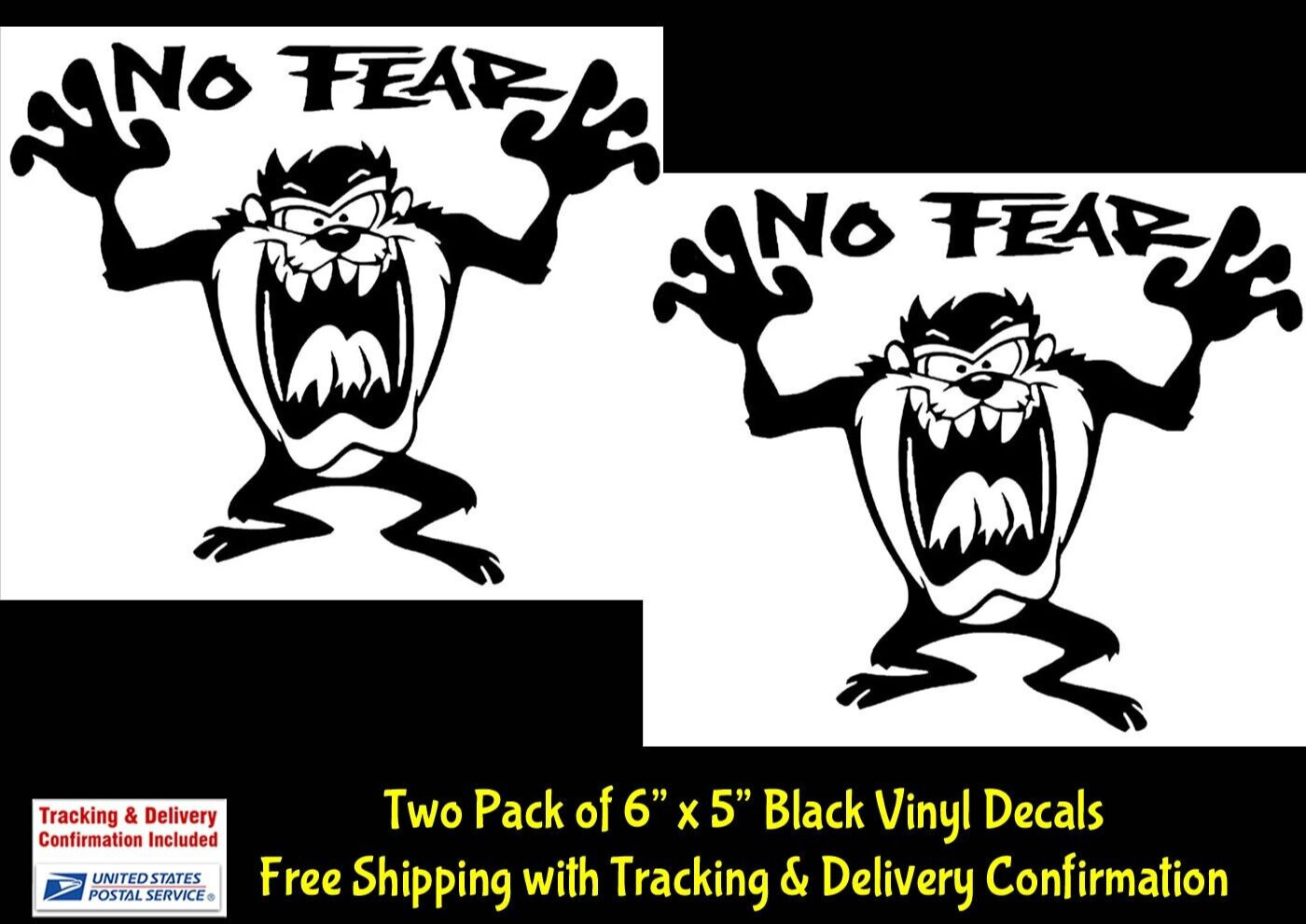 No Fear Taz Devil Black Vinyl Decal Car Laptop Tablet Window Laptop