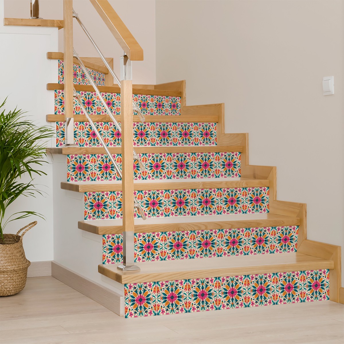 Peel Snd Stick Tile Stickers 24 Unit Pack Floral