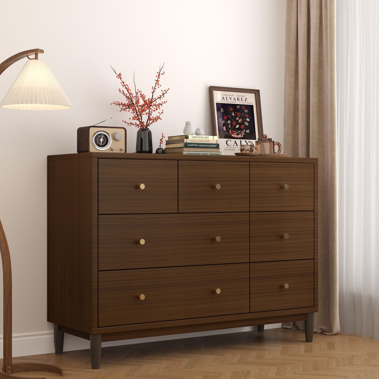 JSEVEM 24"×354" Extra Wide Light Brown Walnut Wood Wallpaper Peel and Stick