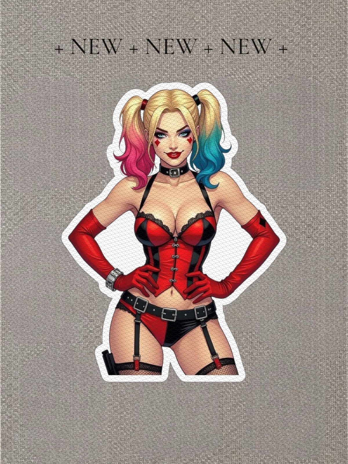 Sexy Comic Pin-Up Villain Sticker or Magnet Decal 3in or 5in Single or Six Pack