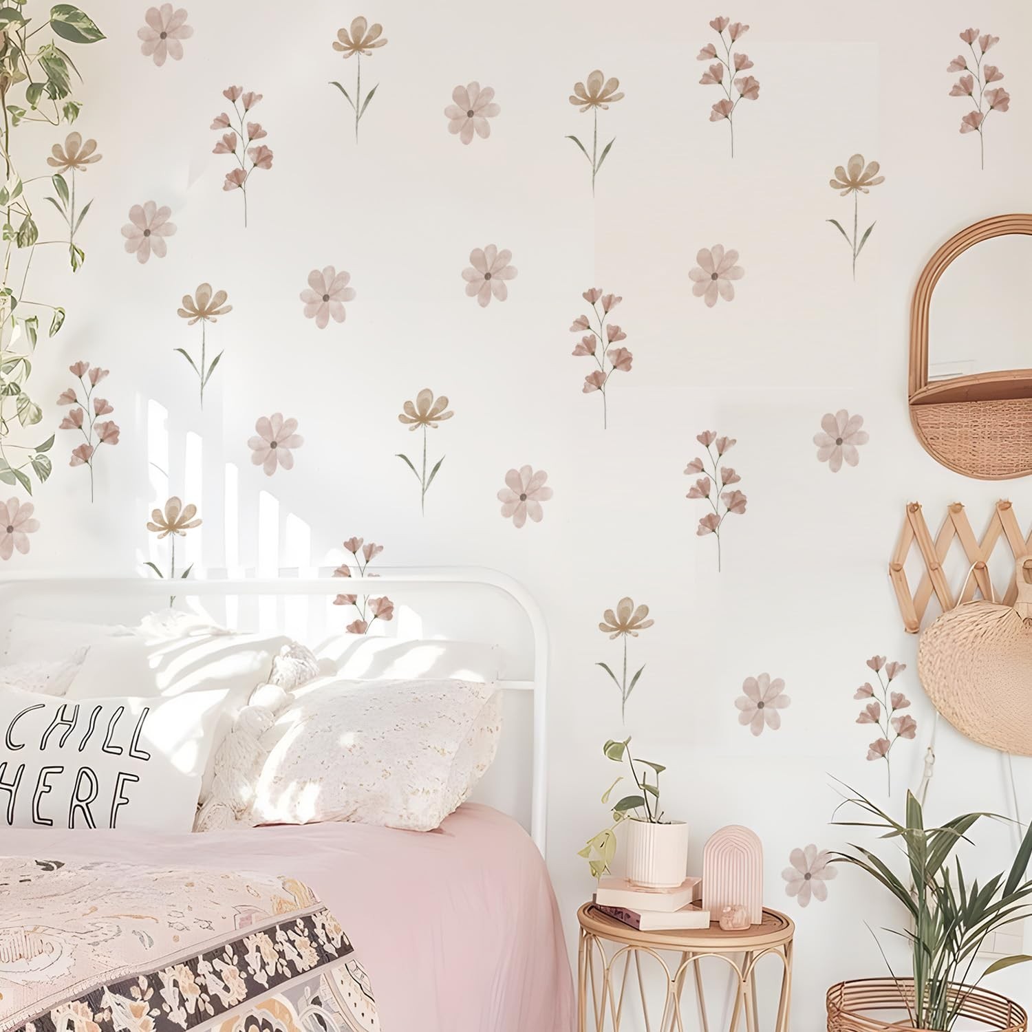 Daisy Wall Stickers, 84 PCS High Coverage Peel and Stick Decor for Living Spaces