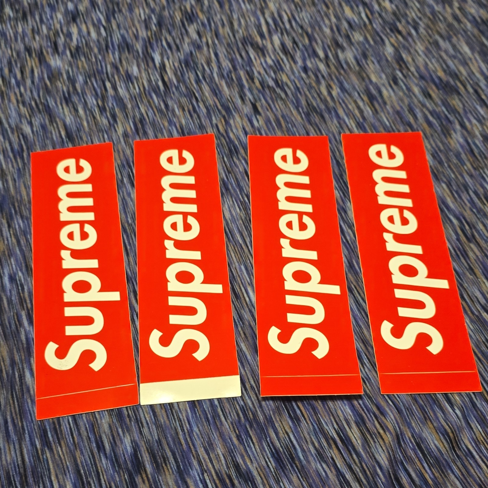 4x Supreme Red/White Box Logo Rectangle Sticker Decal, Horizontal