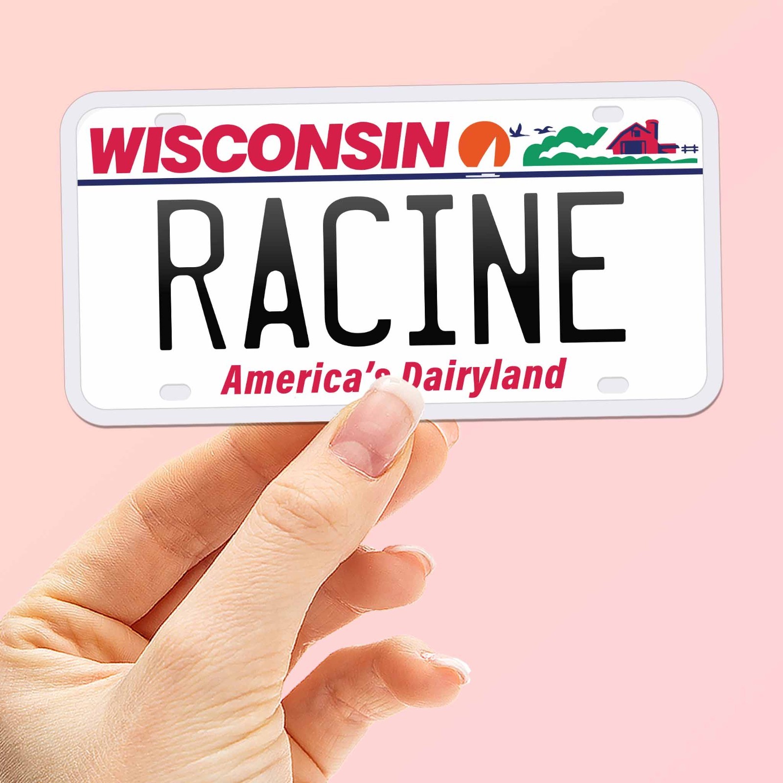 Wisconsin License Plate Sticker – Choose from 10+ WI Cities & Sayings