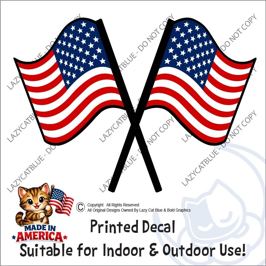 USA Flags Decal Sticker United States Flag Stars Stripes Red White Blue American