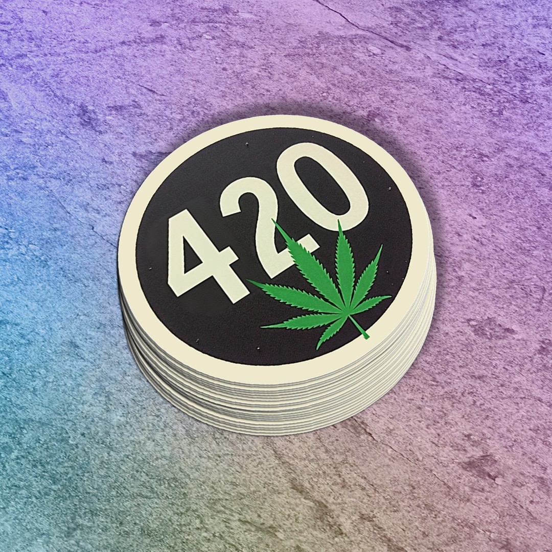 Pot Leaf 420 Vinyl Sticker: Cannabis Decal