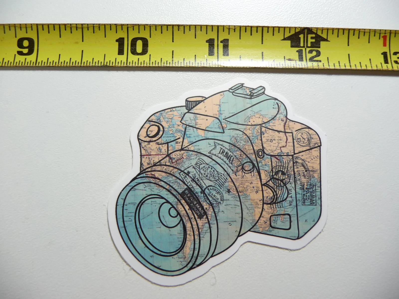 TRAVEL MAP CAMERA SMALL STICKER DECAL CAMPING TRAVEL VACATION FUNNY