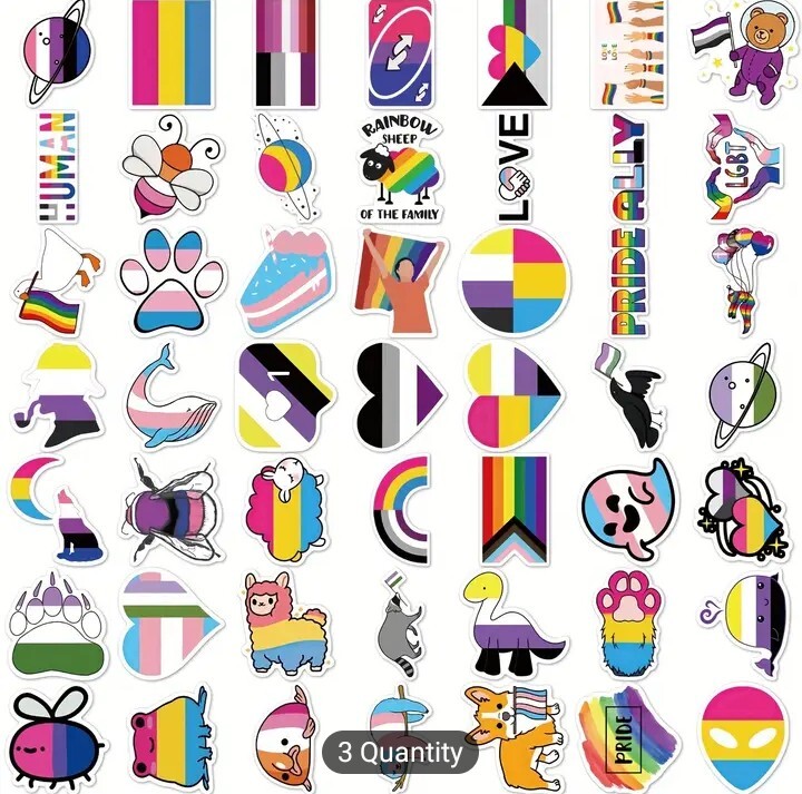 10 PCS Queer LGBTQ+ Gay Lesbian Pan Bi Trans Ace Pride Stickers Mix BRAND NEW