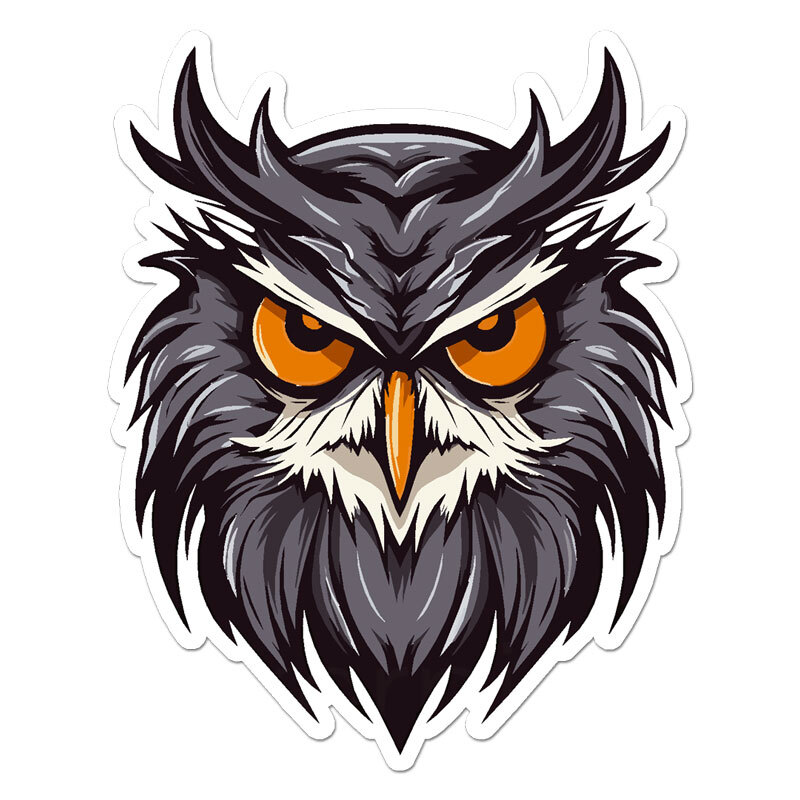 Owl Head, Vinyl Decal Sticker, Indoor Outdoor, 3 Sizes, #11261