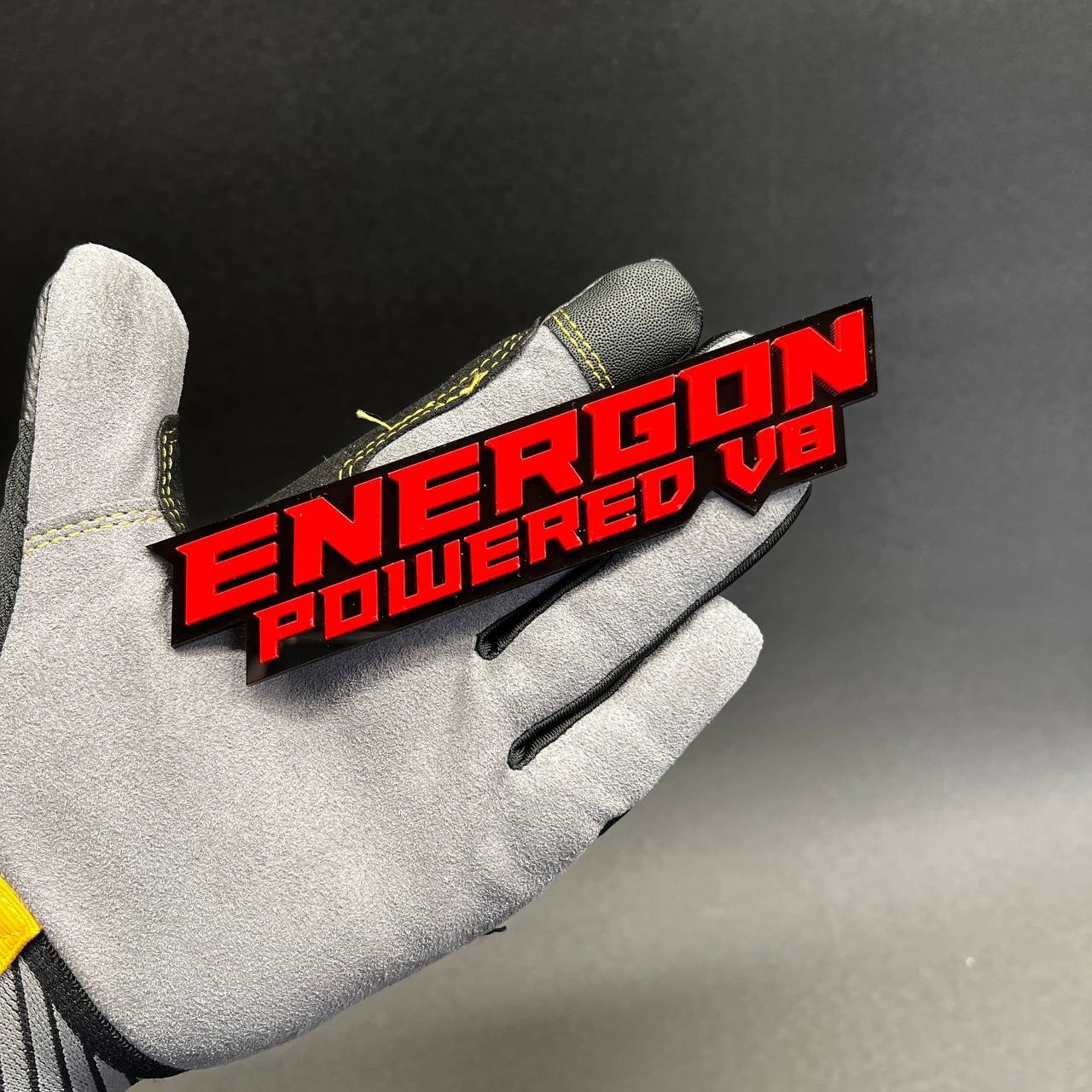 1PC ENERGON POWERED V8 3D Text Car Badge Emblem Fender tailgate Aggressive Decal