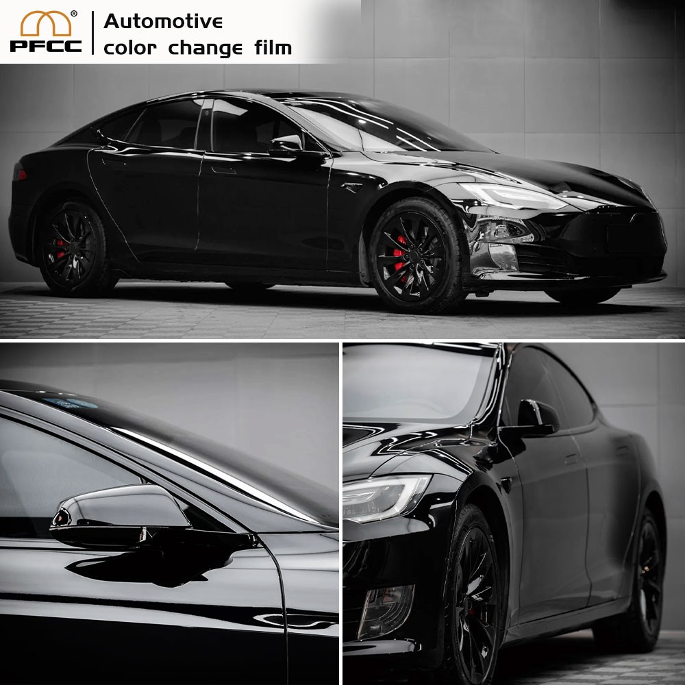 Tesla Model S 16-20 PreCut Paint Protection Film Piano Black Wrap Color Change