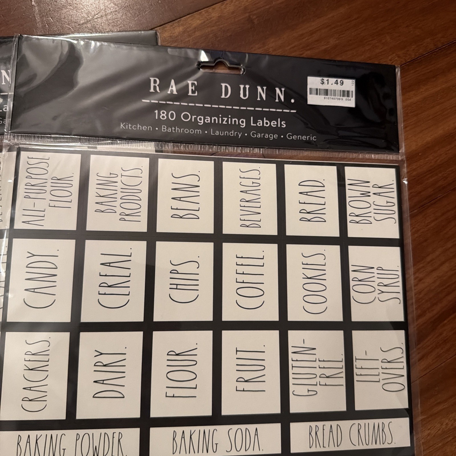 Sealed Rae Dunn 180 Self-Adhesive Organizing Labels White/Black Kitchen 3 Sets