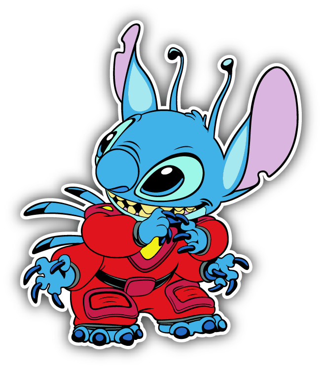 Lilo & Stitch Astronaut Cartoon Car Bumper Sticker Decal 4" x 5"