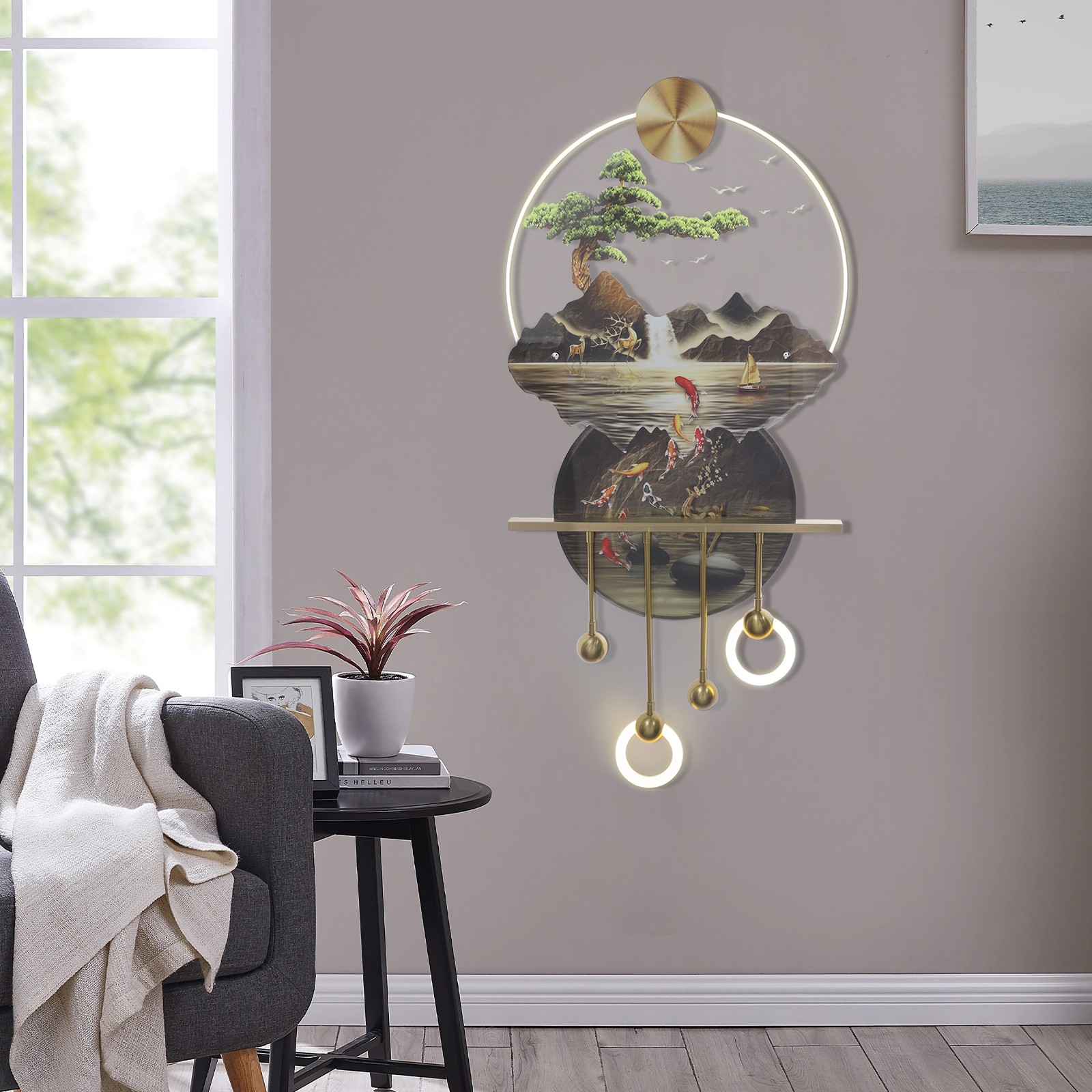 Wall Art Decor with warm LED Light Wall Art Decor for Living Room/Entrance