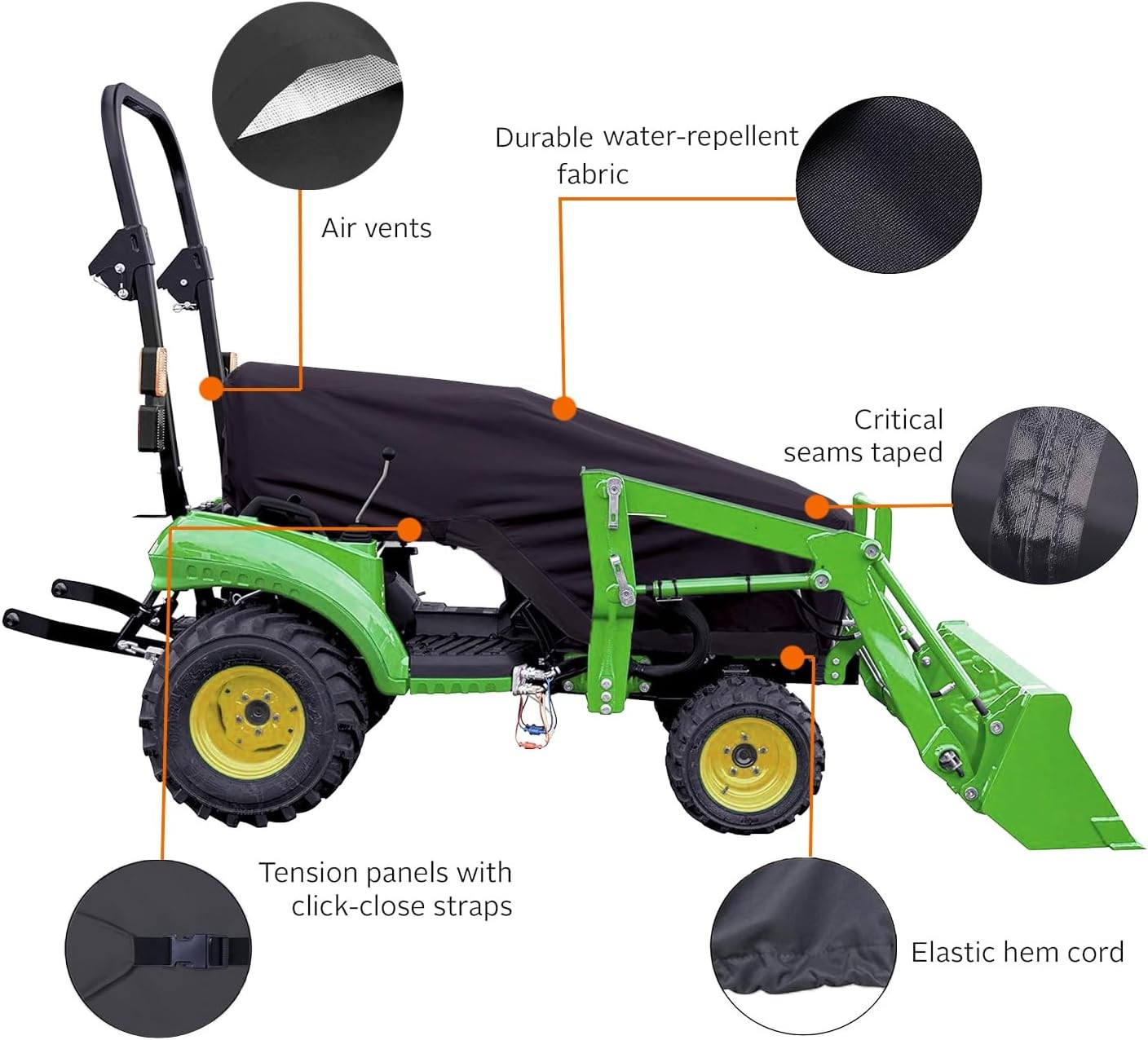 Tractor Cover Waterproof Compatible with Kubota,John Deere,Mahindra, Bobcat,Comp